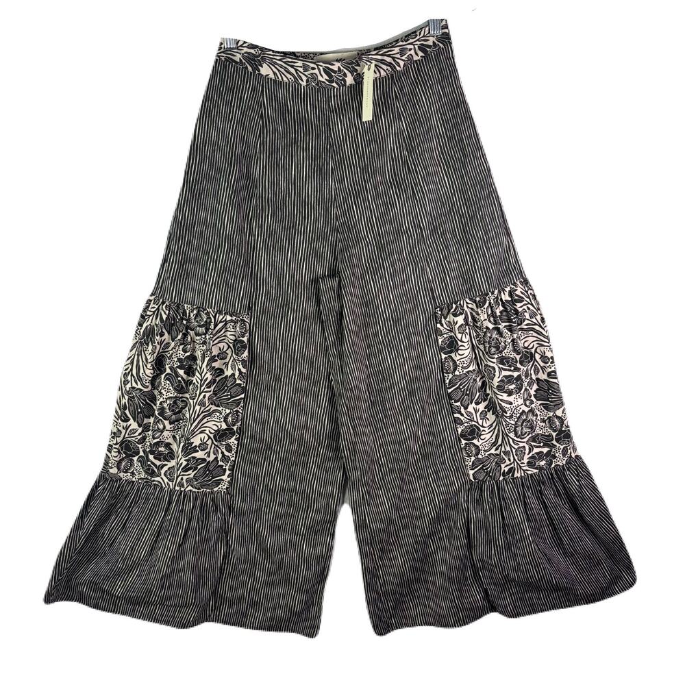 NWT ANTHROPOLOGIE BloomingPrint WideLeg Pants Womens Size 4